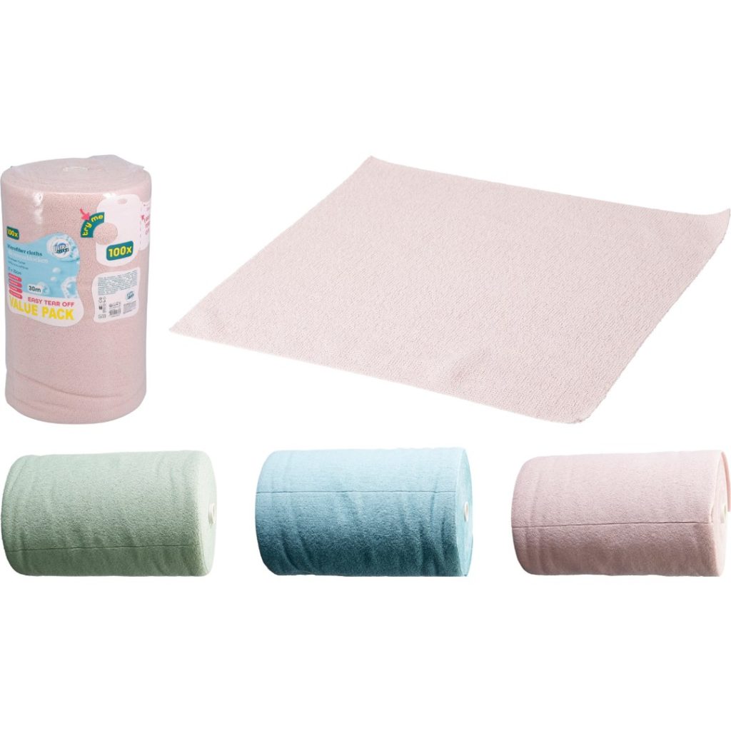 Mikrofiberklut rull 100 stk