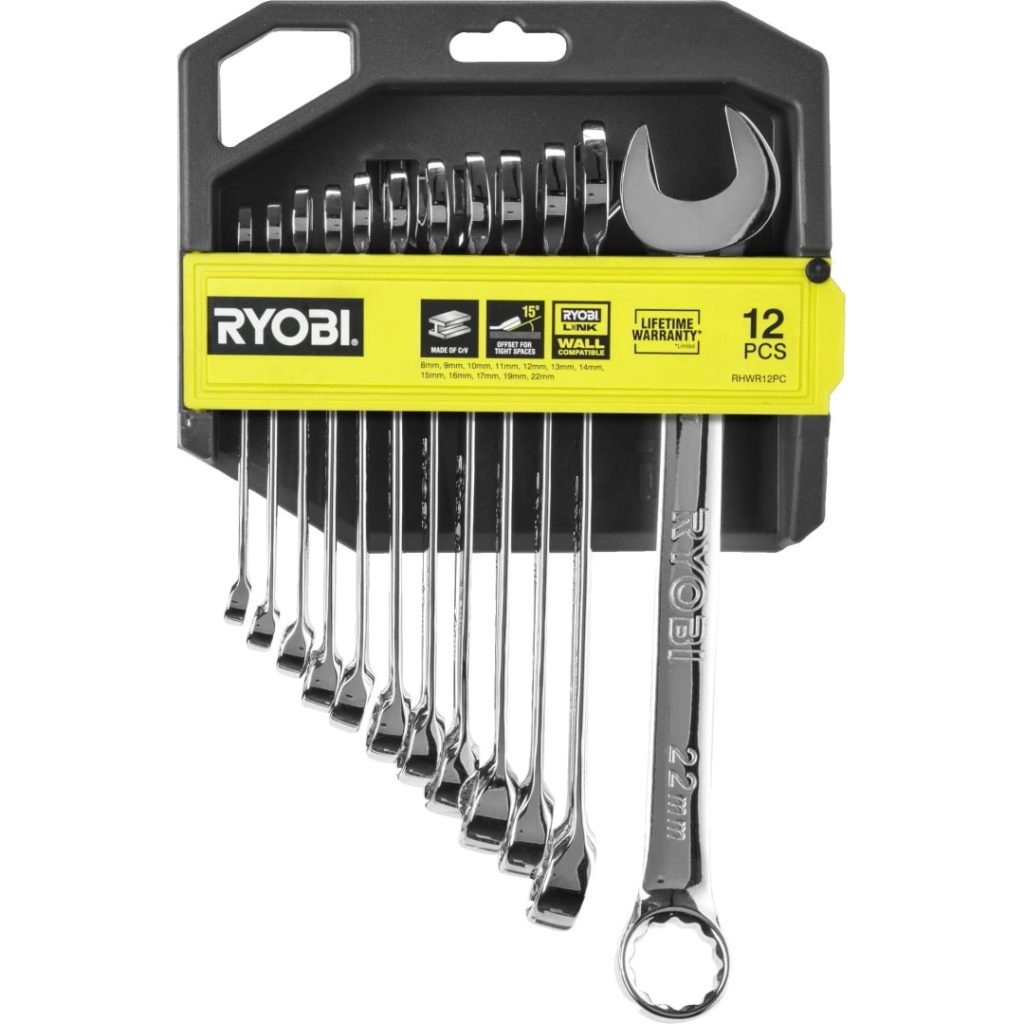 Ryobi fastnøkkelsett rhwr12pc