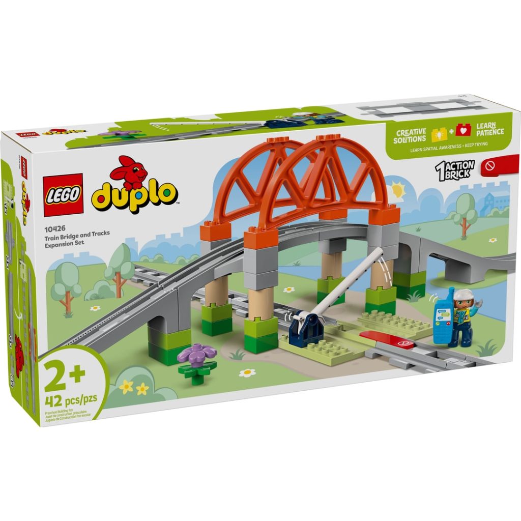 Lego utvidelsessett med togbro og skinne