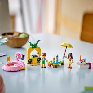 Lego poolparty med enhjørning og flaming