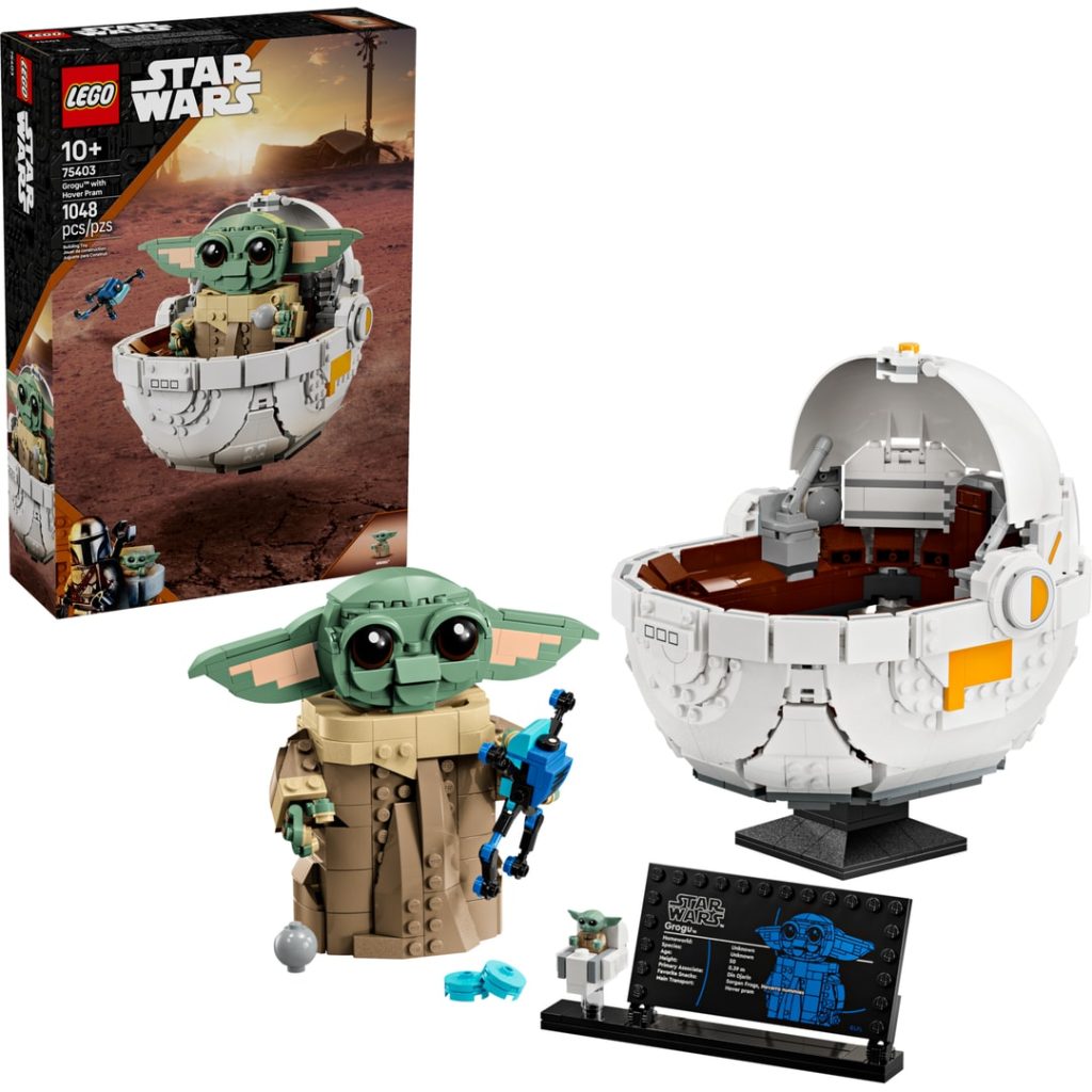 Lego grogu med svevende barnevogn