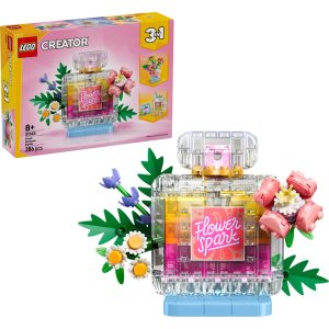 Lego parfymeflaske med blomsterdekor