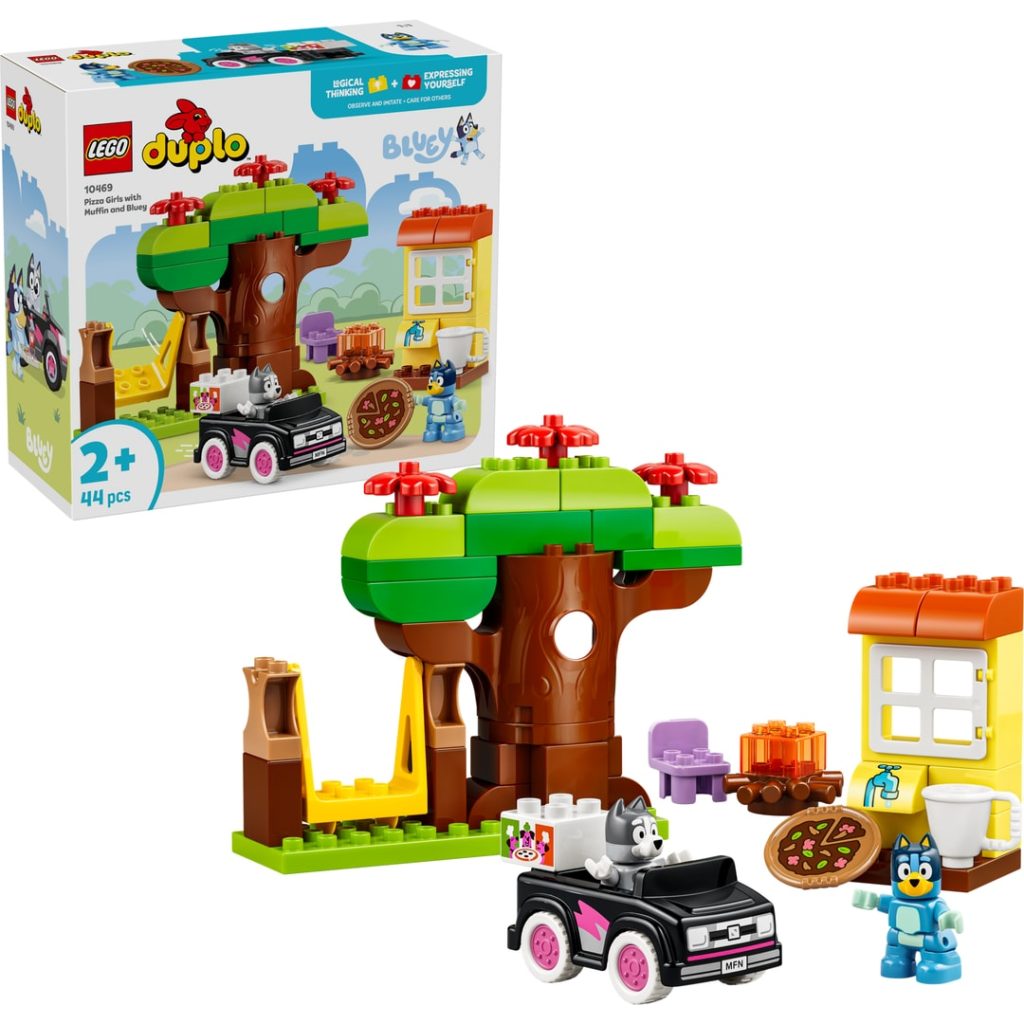 Lego pizzajenter med muffin og bluey
