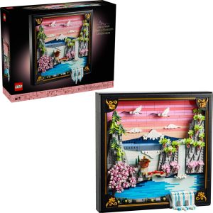 Lego landskap med japanske kirsebærtrær