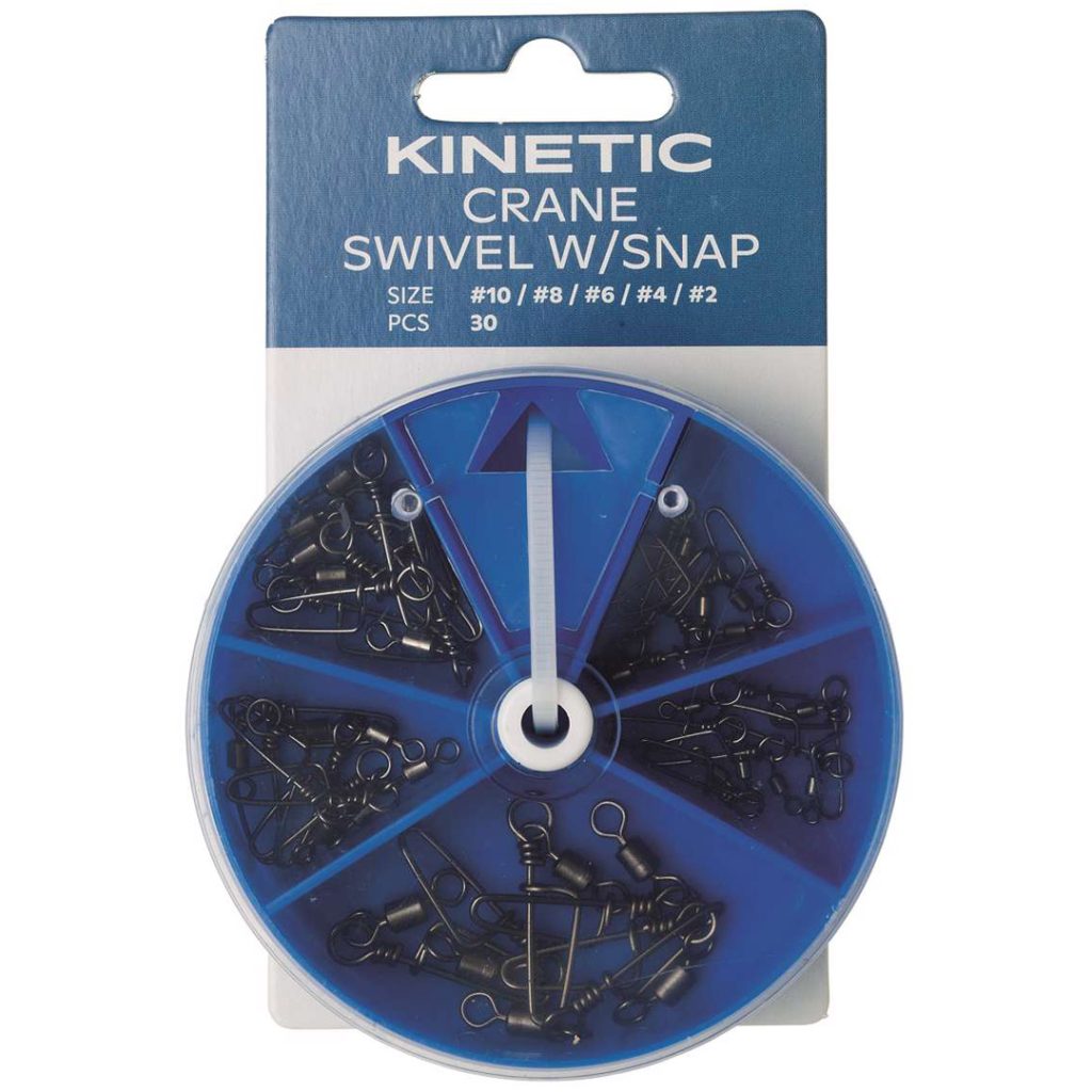 Kinetic crane swivel w/snap assortment