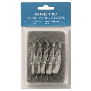 Kinetic rykk double hook #4/0 stainless/