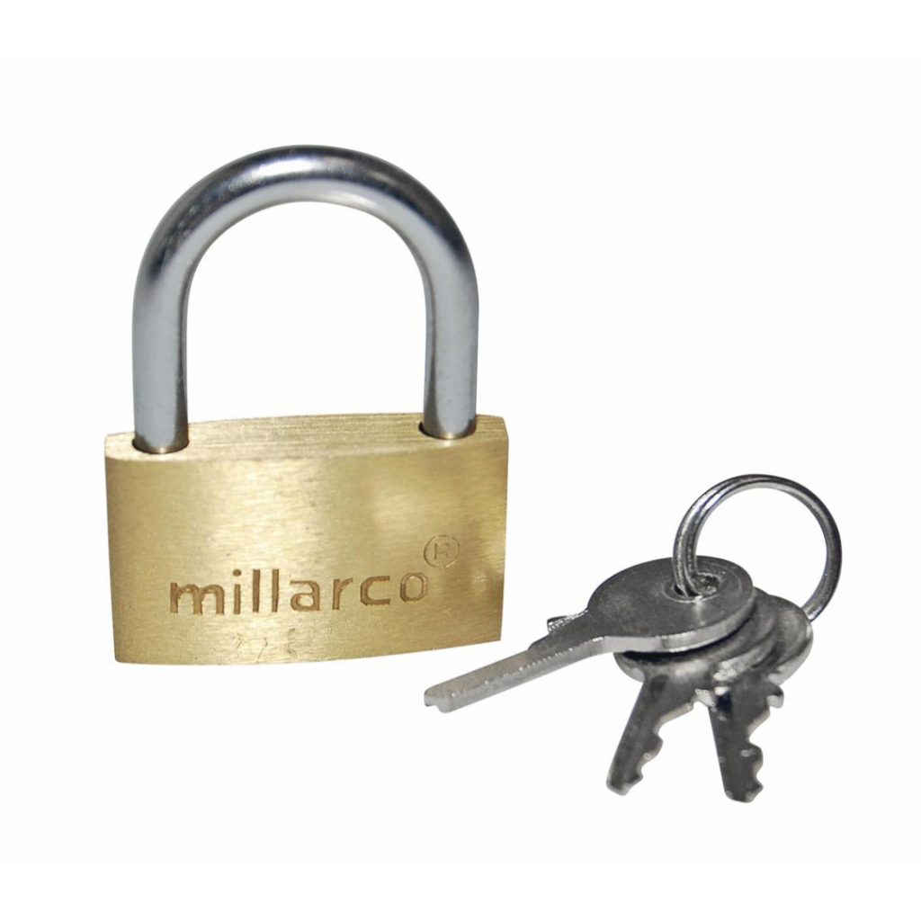 Millarco hengelås messing 30 mm kampanje