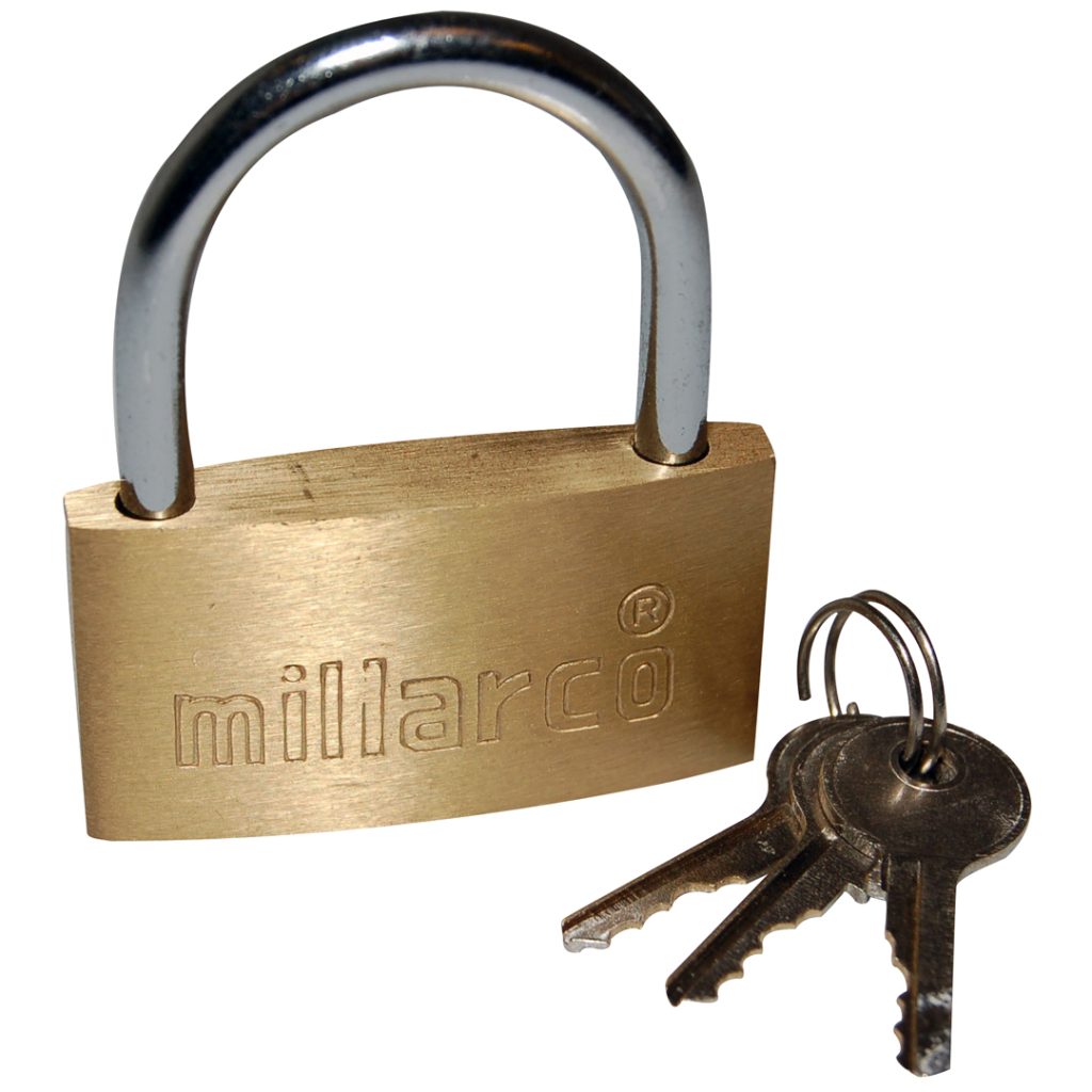 Millarco hengelås messing 50 mm kampanje