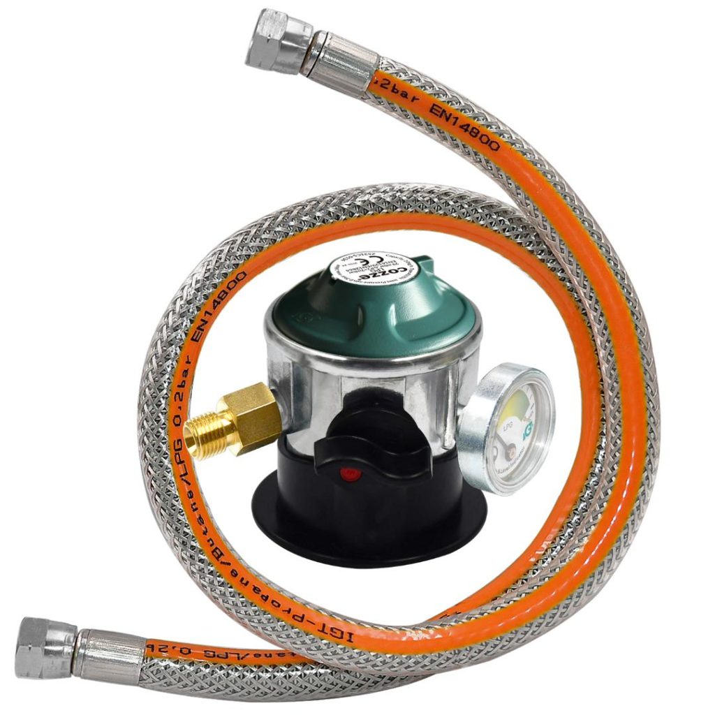 Gass regulator m/manometer & 1,1m slange