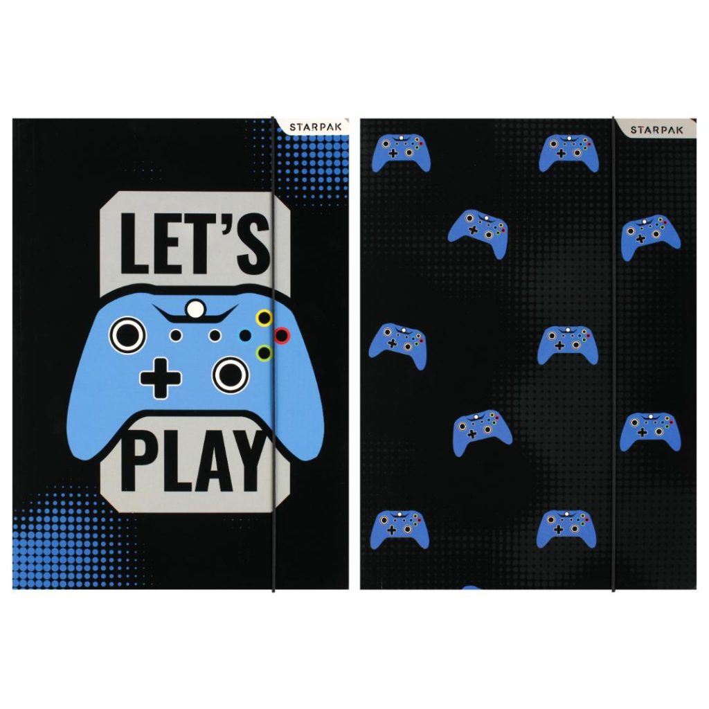 Hjørnemappe med gummistrikk let's play a