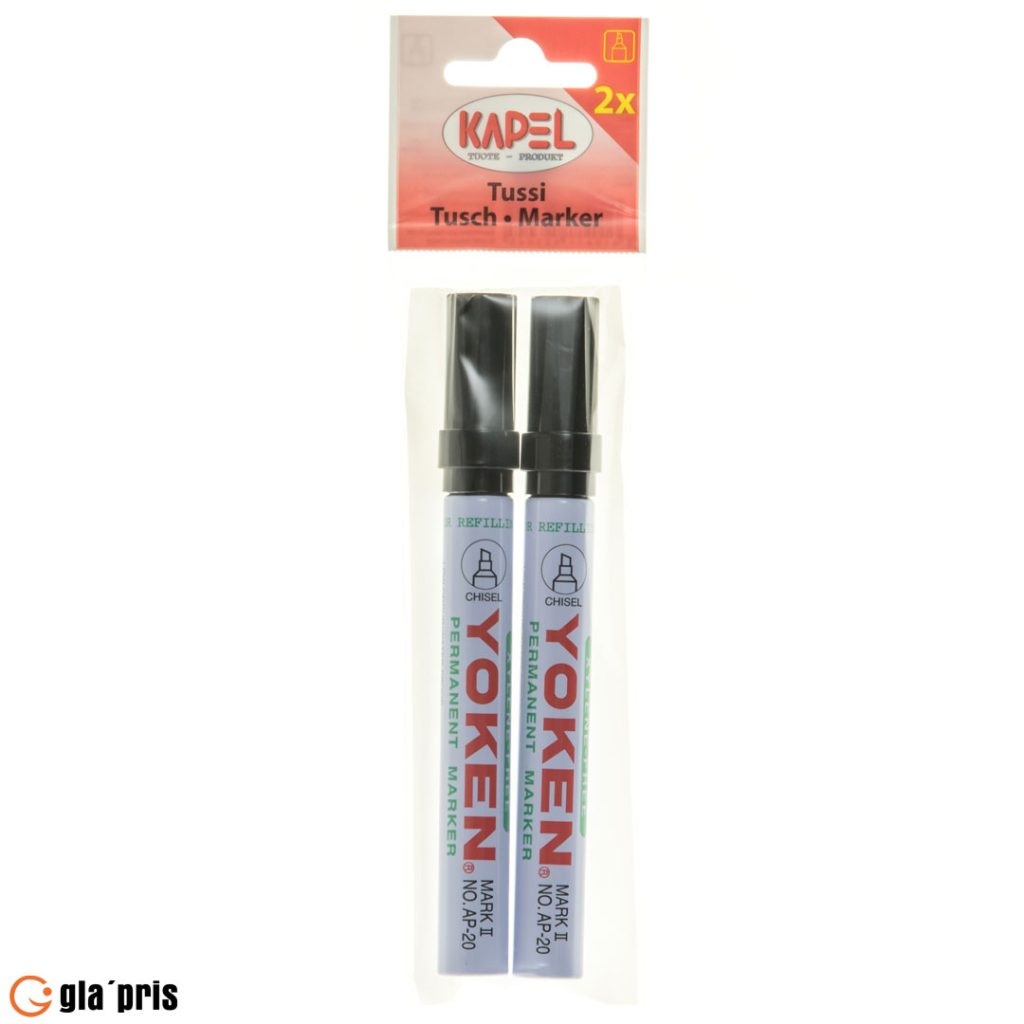 Kapel merkepenn 2 pakning sort