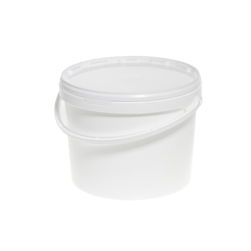 Plastbøtte med lokk hvit 10 l