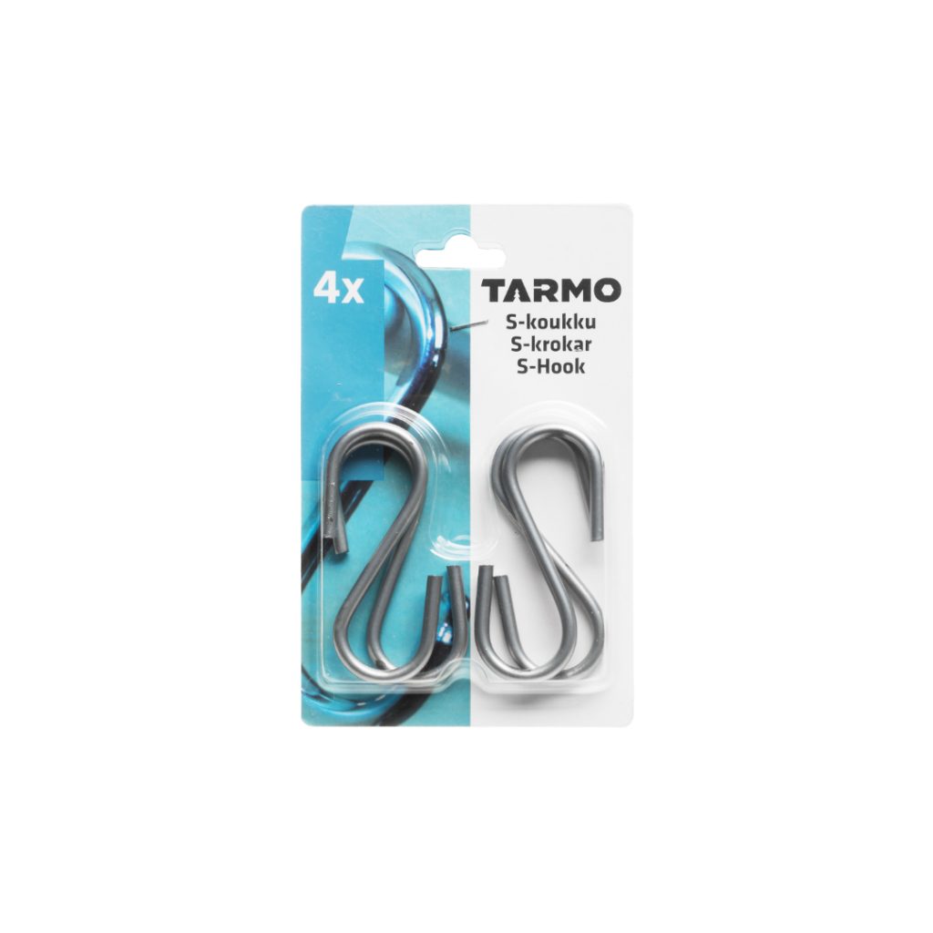 Tarmo s-krok stål sølv 4 stk
