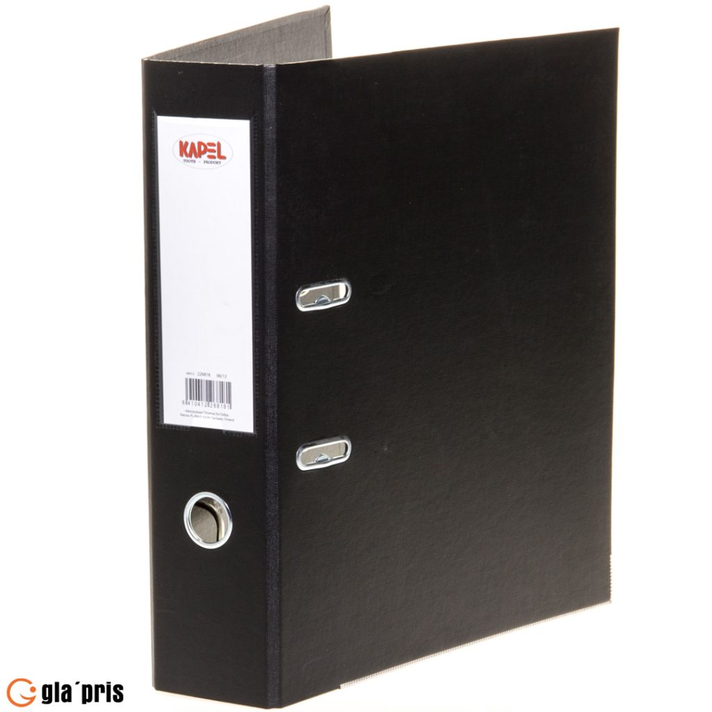 Brevordner 75mm sort