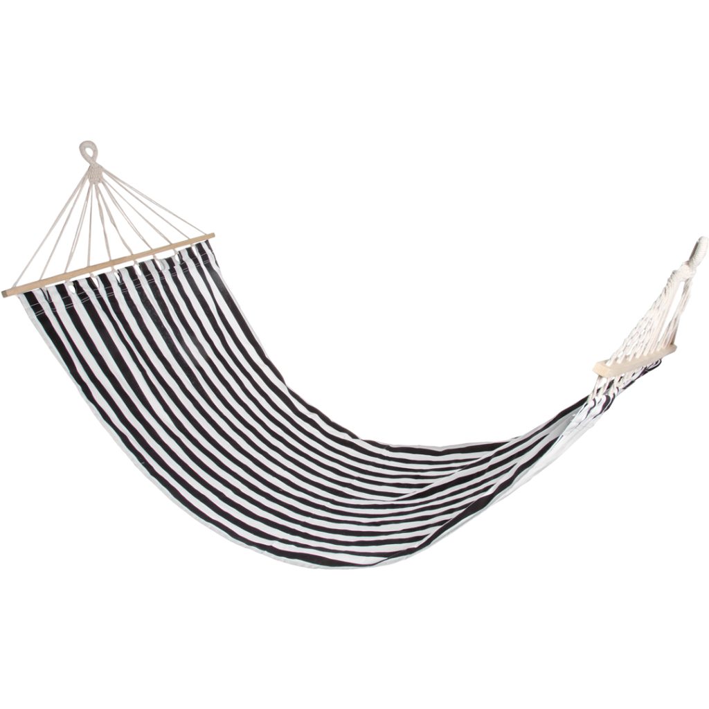 Hengekøye stripe sort hvit 80x200cm