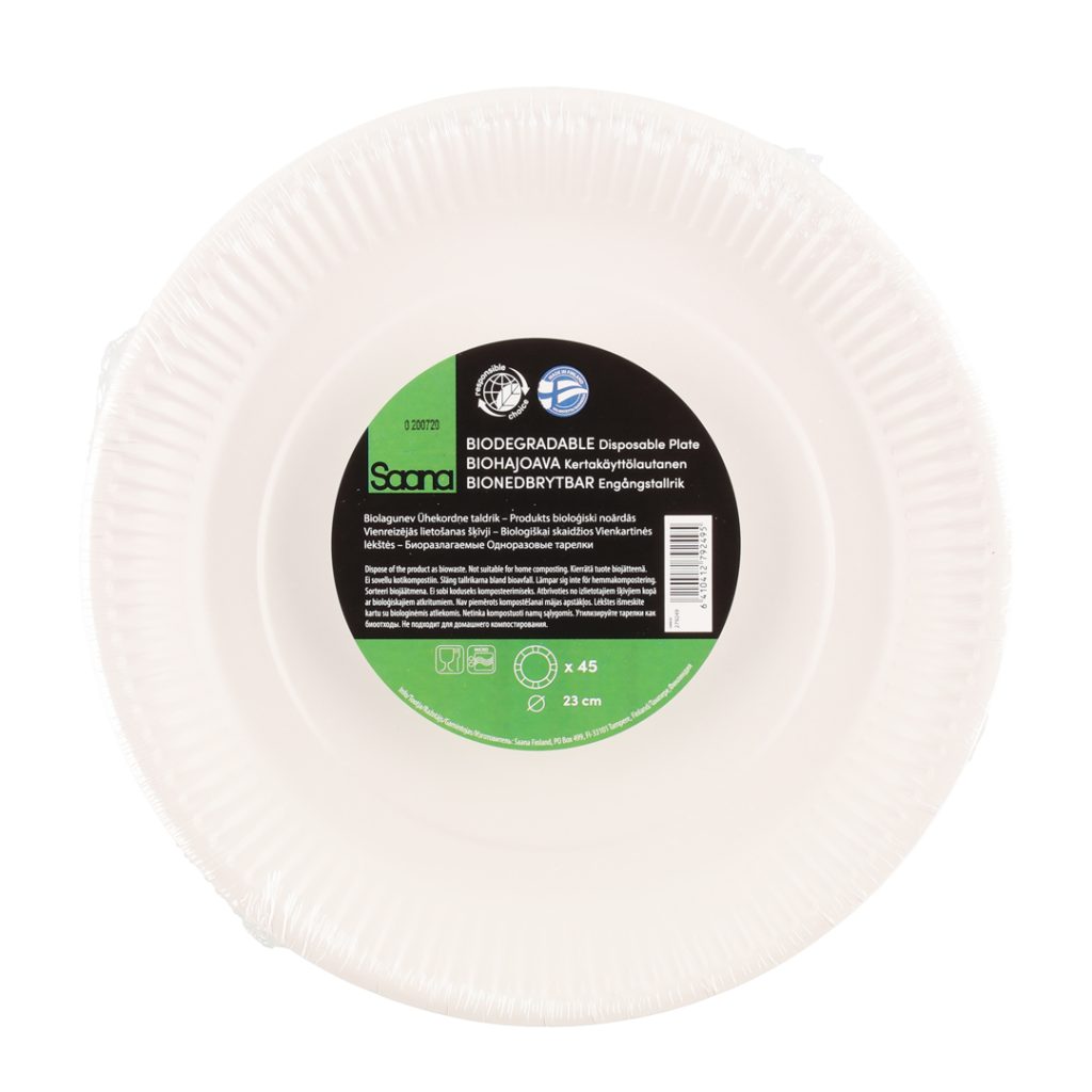 Saana engangtallerken bio 23 cm 45 stk