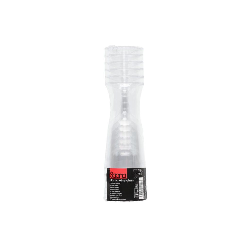 Saana vinglass plast transparent 15 cl 6