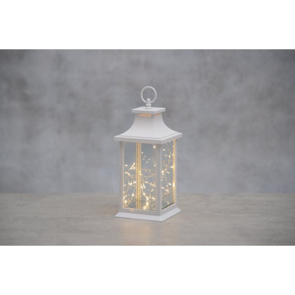 Finnlumor lanterne m/deco lys hvit 40led