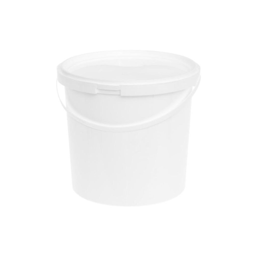 Plastbøtte med lokk 5l hvit