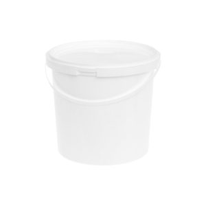 Plastbøtte med lokk 5l hvit