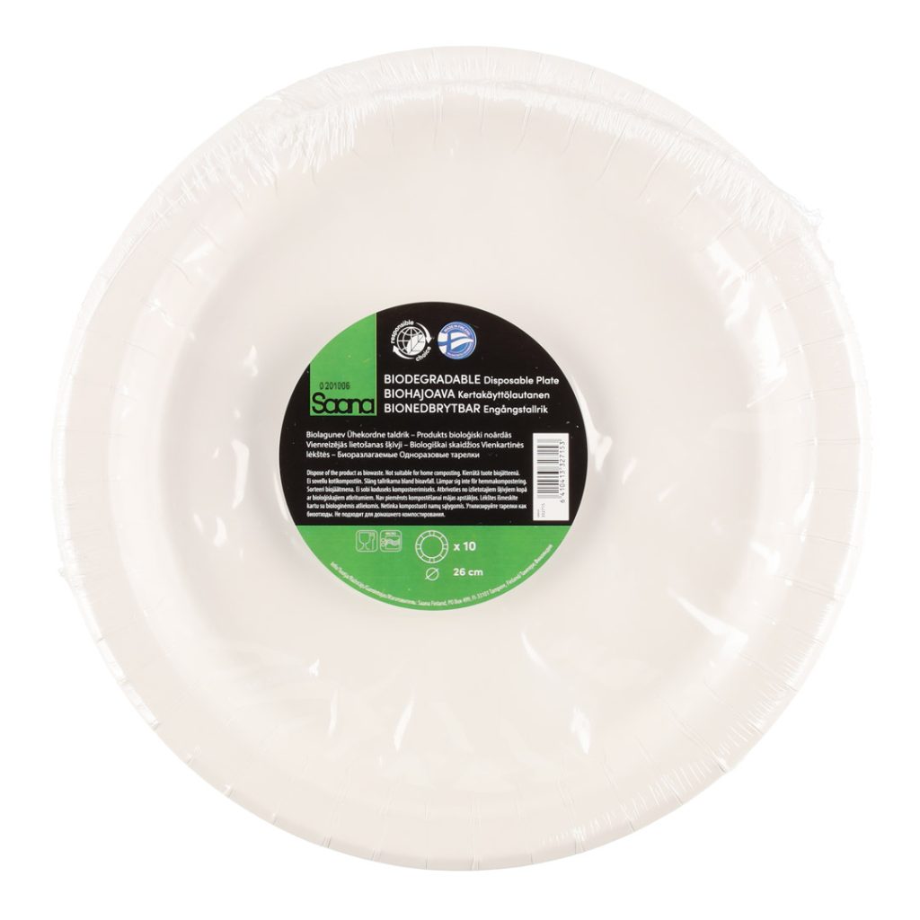 Saana engangtallerken bio 26 cm 10 stk