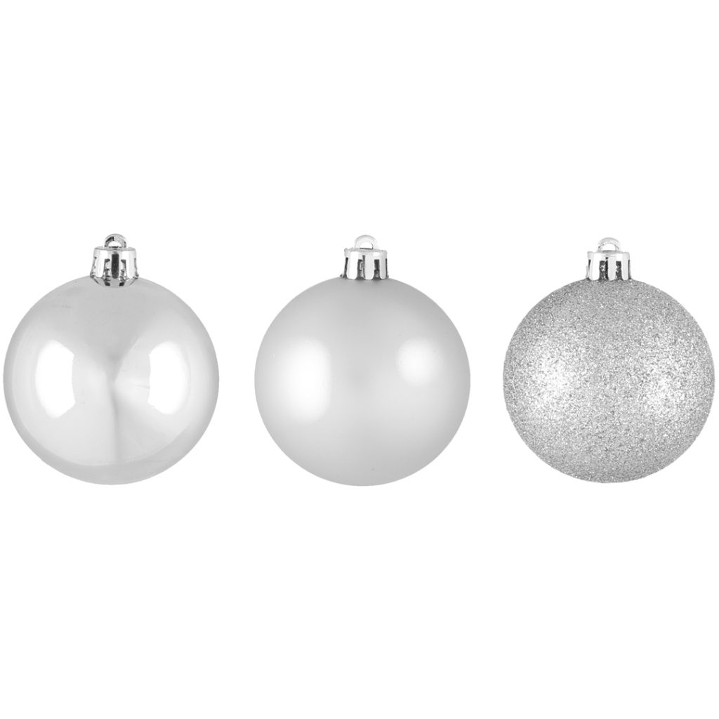 Winteria juletre kule  6 cm 9pk sølv