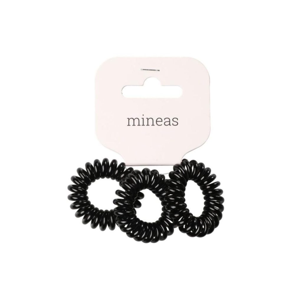 Mineas hår band spiral 3 stk svart