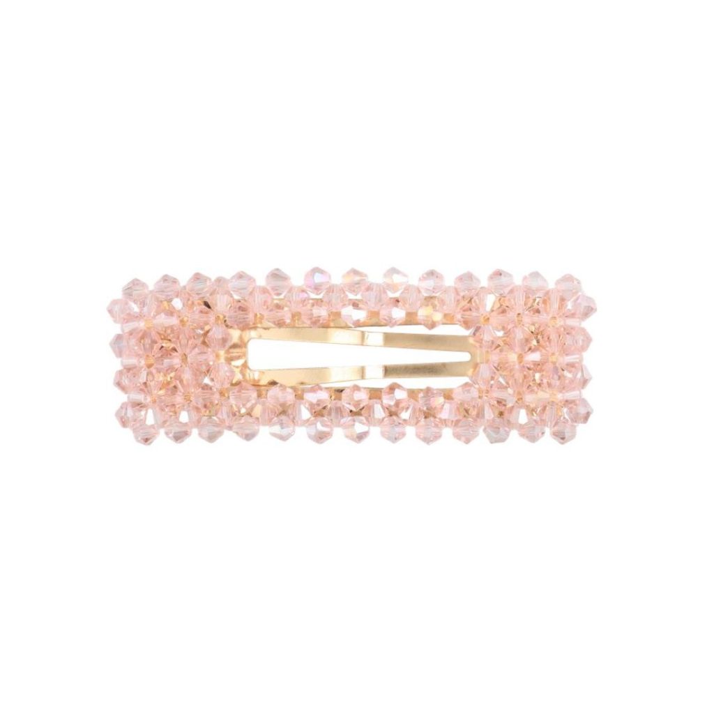 Mineas hårklips krystall perler rosa