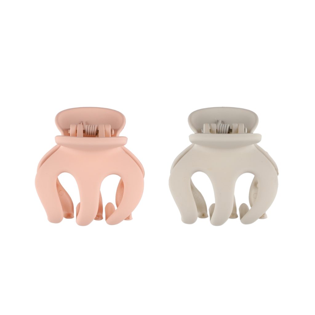 Mineas haiclaws sett med 2 rosa og perle