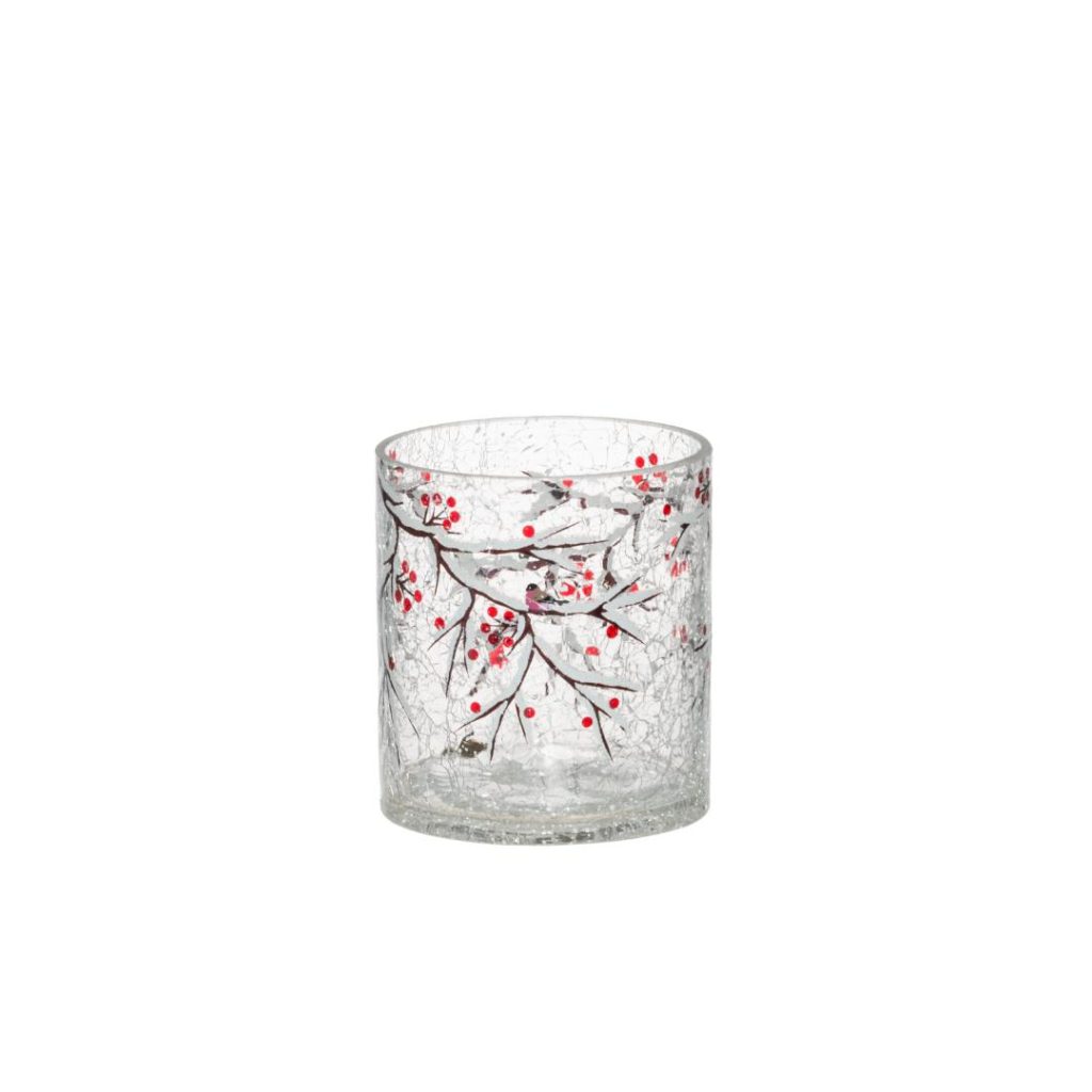 4living glass hurricane bullfinch 10 cm