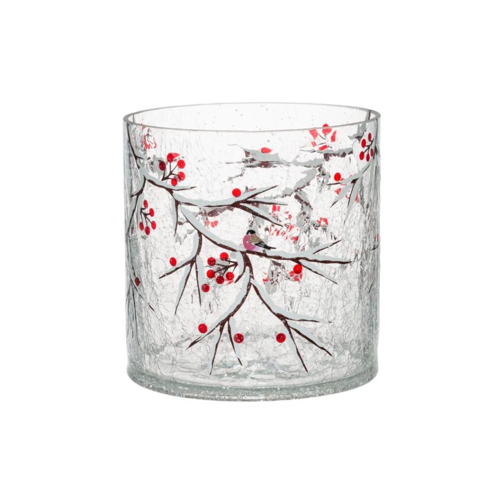 4living glass hurricane bullfinch 15 cm