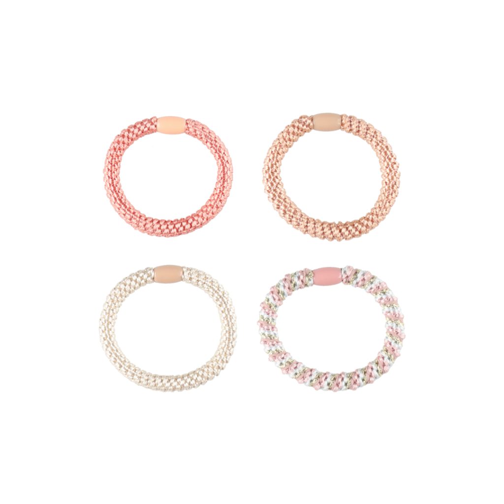 Mineas scrunchie 4 stk rosa gull
