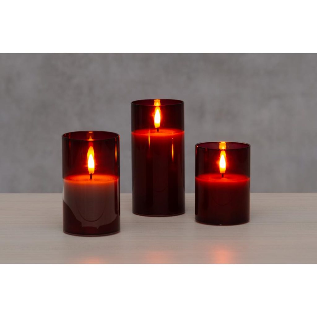 Finnlumor glass stearinlys sett 3 3d mil