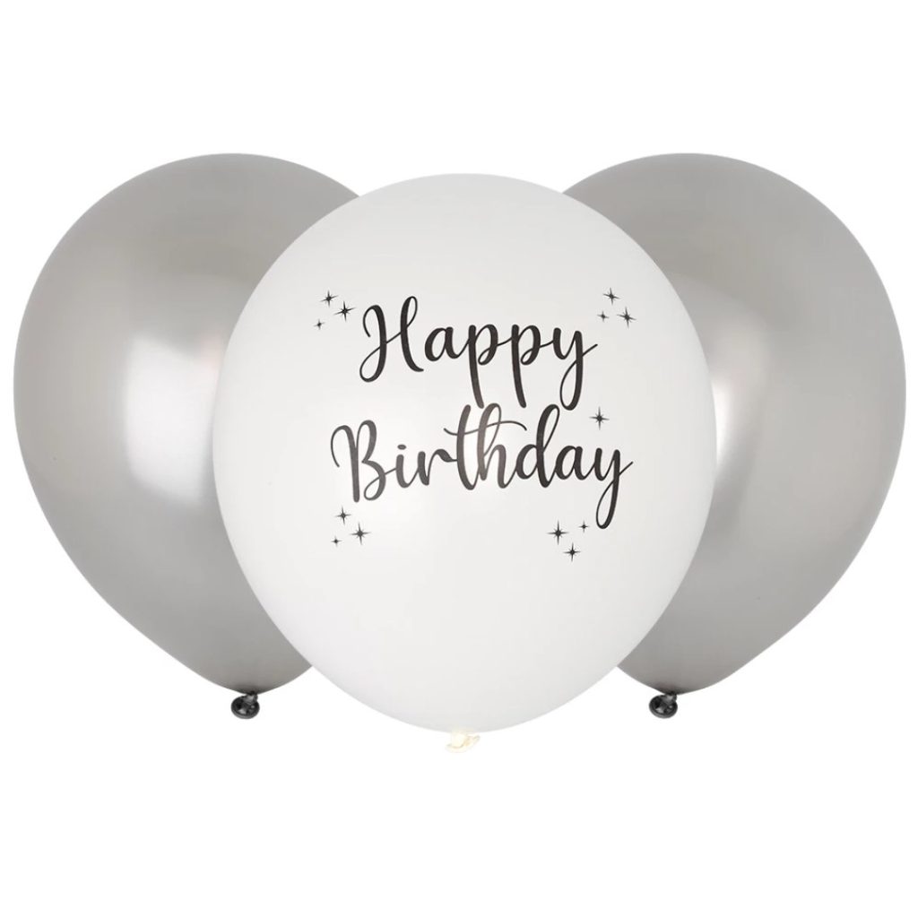 Ballonger happy bday silver 6pk